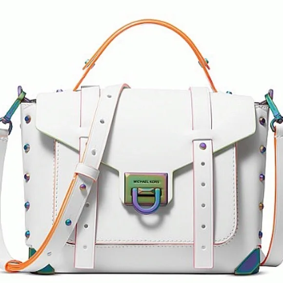 Bags Nwt Michael Kors Manhattan Medium Top Handle School Optic